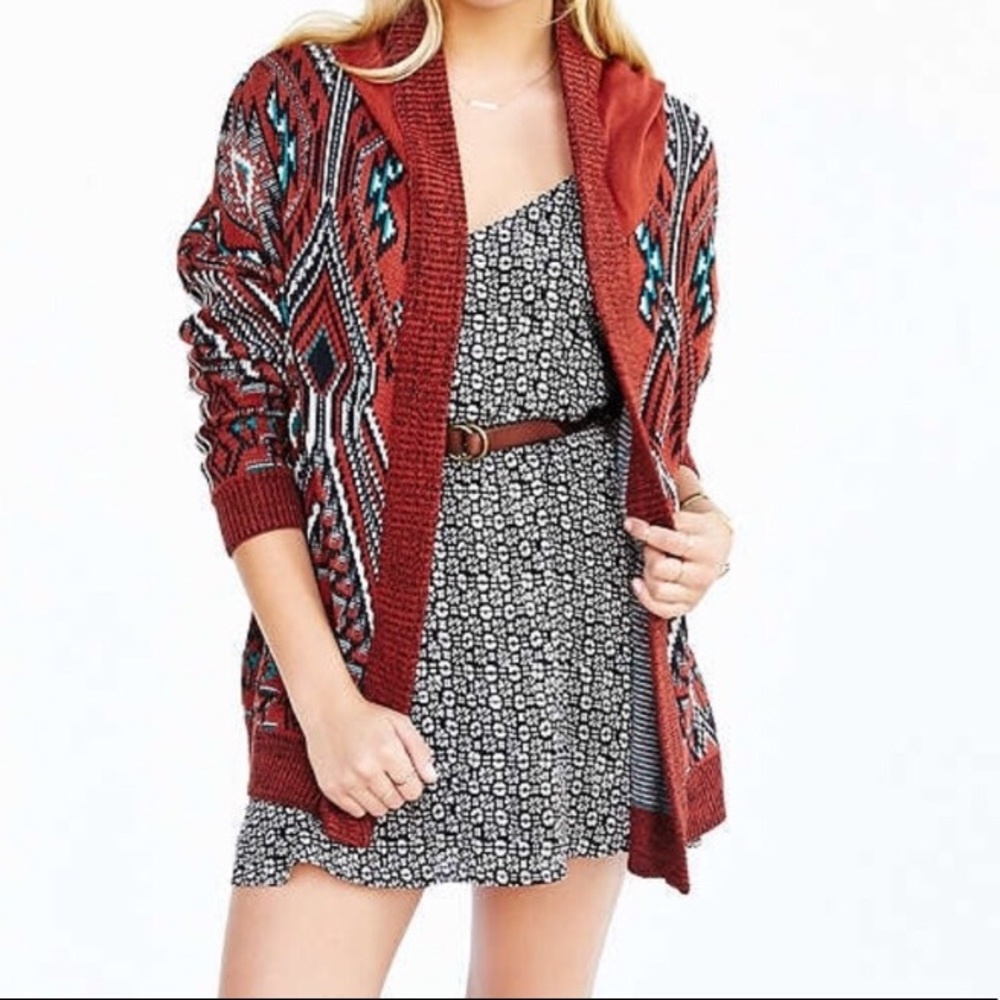 Ecote Tribal Print Hooded Cardigan from UO